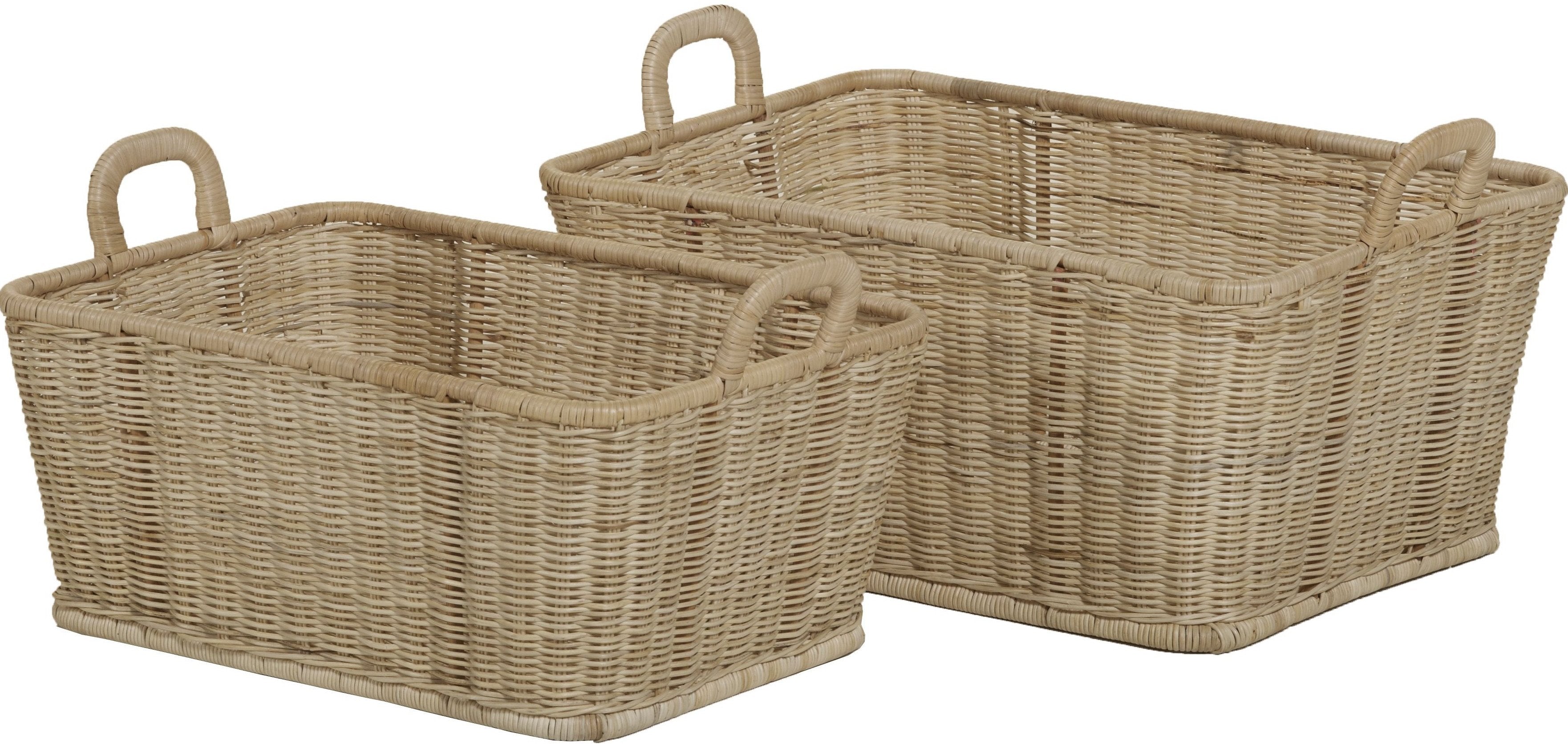 2 Mannes à linge en rotin naturel - KOK