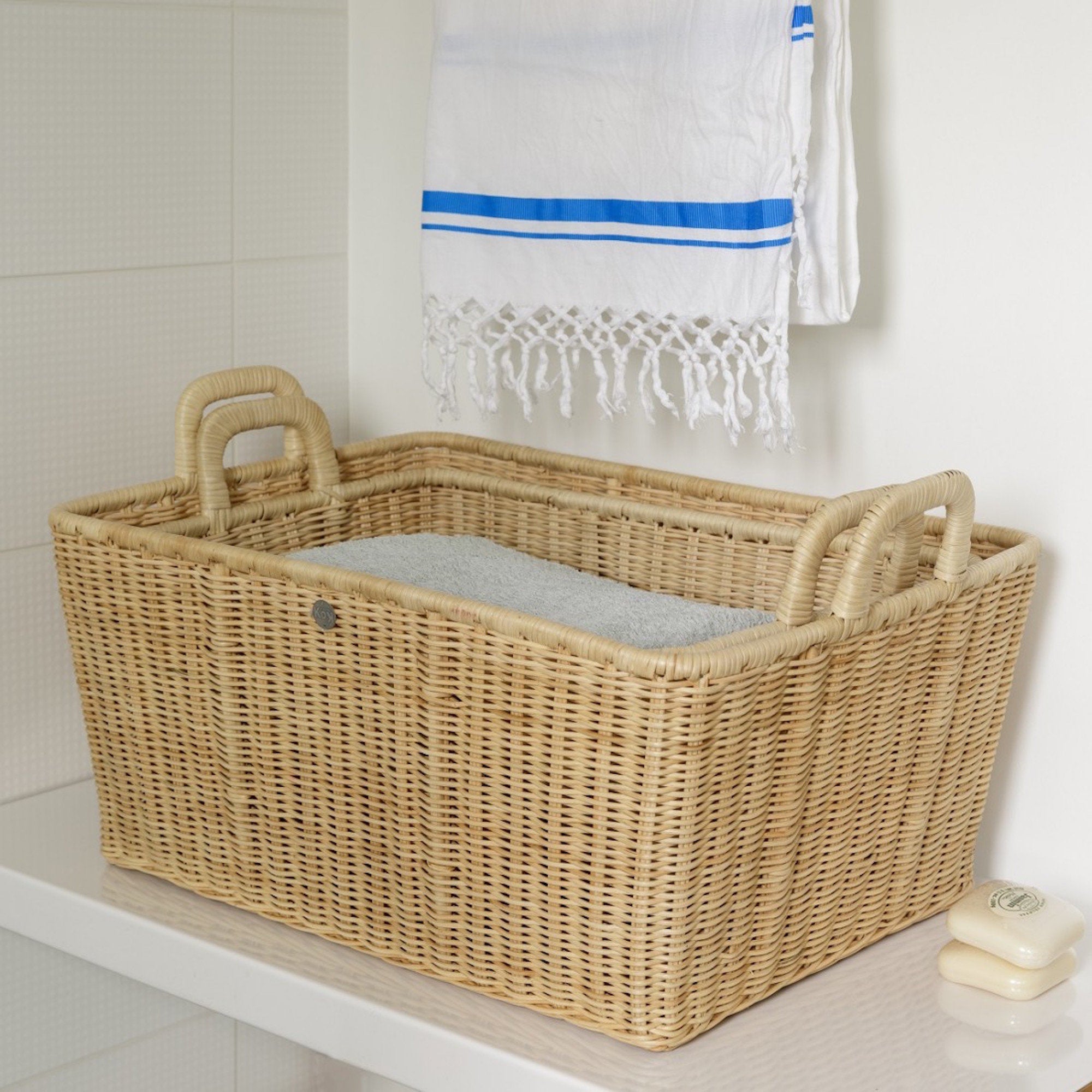 2 Mannes à linge en rotin naturel - KOK