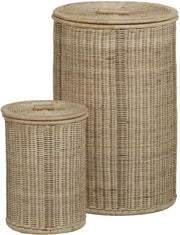 2 round rattan laundry baskets - KOK