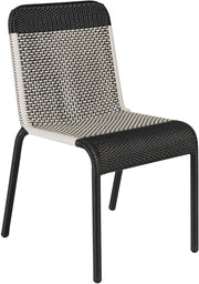 2 Chaises de jardin noire et blanche Tobago - KOK
