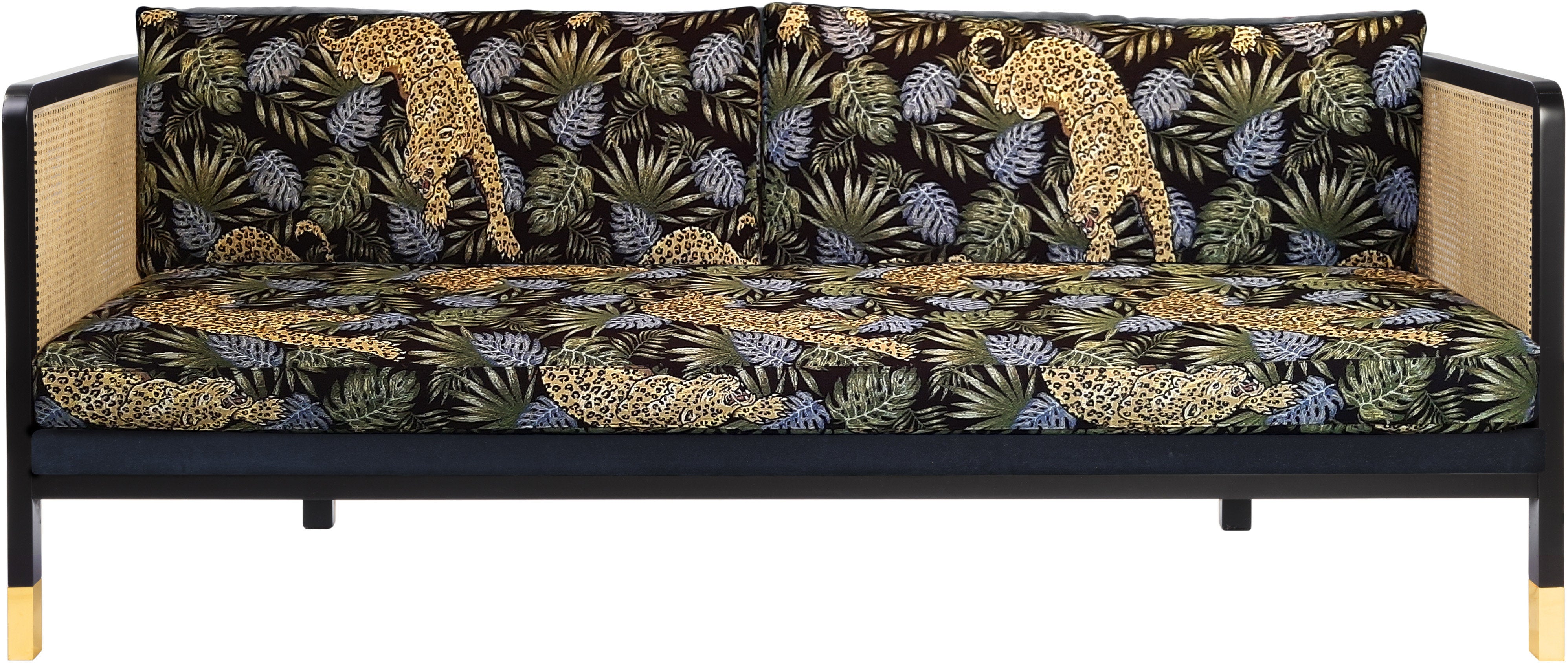 3-seater sofa in Jungle Leopard Cannage velvet - RED Edition