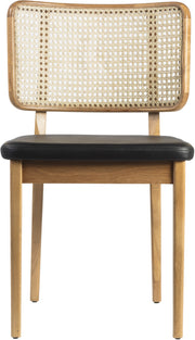 Natural oak and black leather chair Cannage - RED Edition