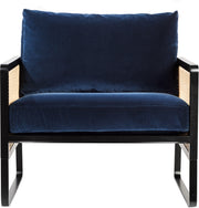 Fauteuil en velours bleu marine Cannage - RED Edition