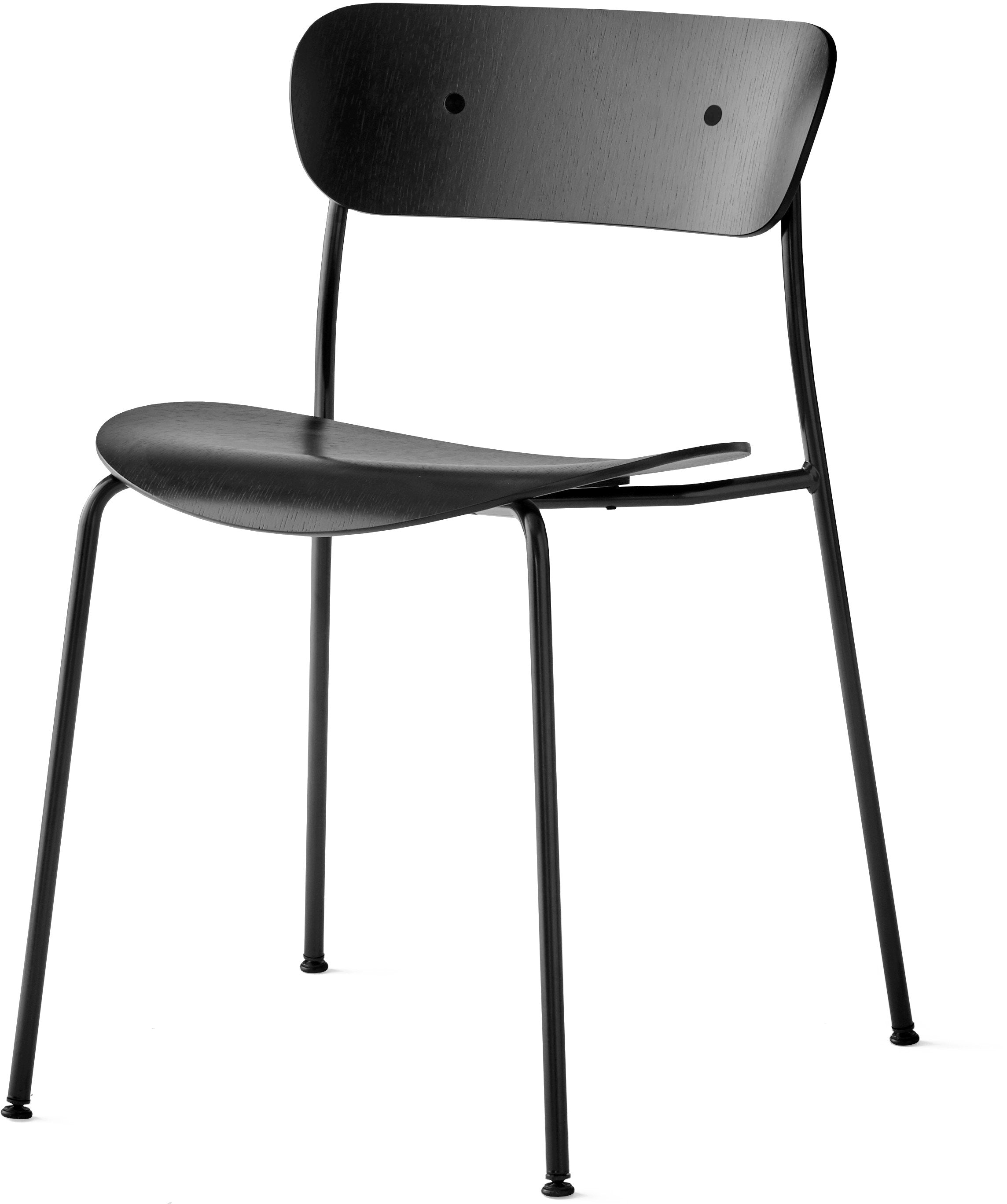 Sedia in rovere laccato nero AV1 Pavilion - &tradition
