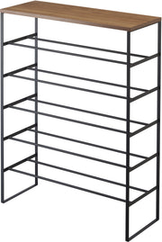 Rangement pour chaussures en bois et métal noir Tower - Yamazaki