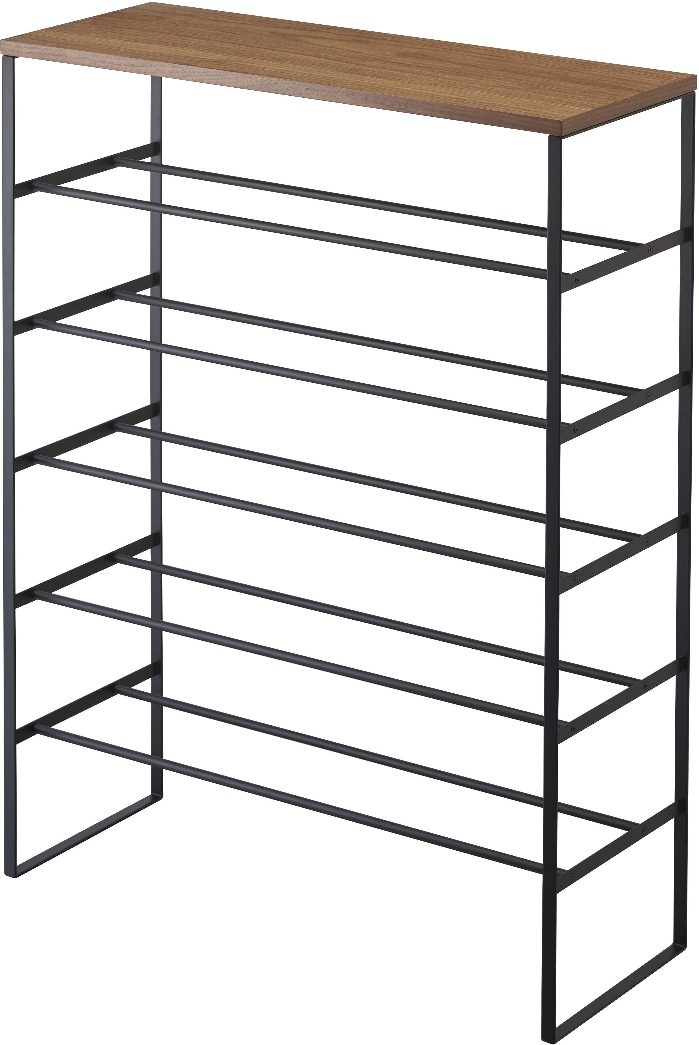 Rangement pour chaussures en bois et métal noir Tower - Yamazaki