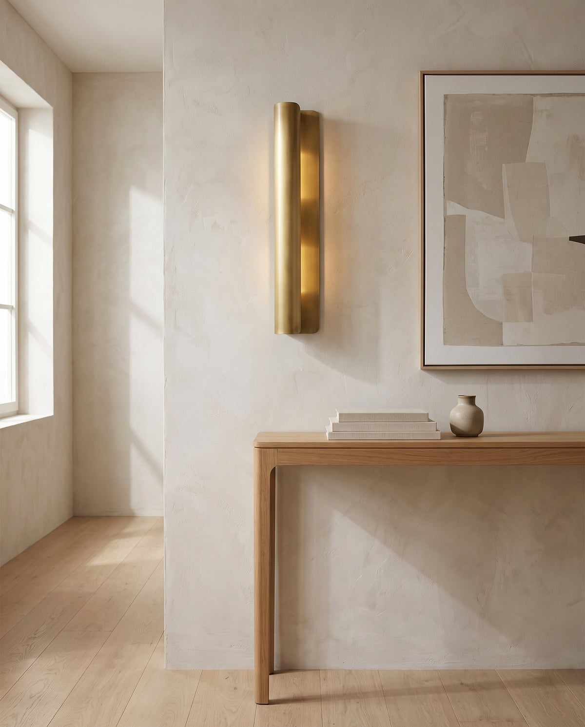 Applique murale en acier laiton vieilli 14x64cm Accord - Hudson Valley Lighting en situation
