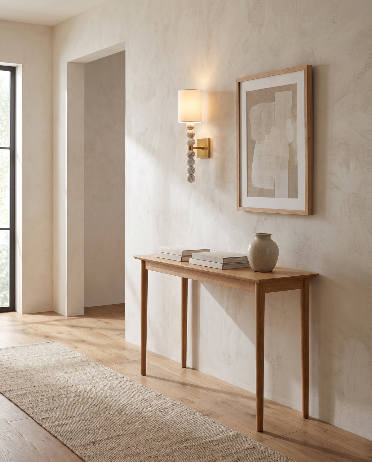 Applique murale en acier laiton ancien 14x53cm Kodiak - Corbett Lighting en situation