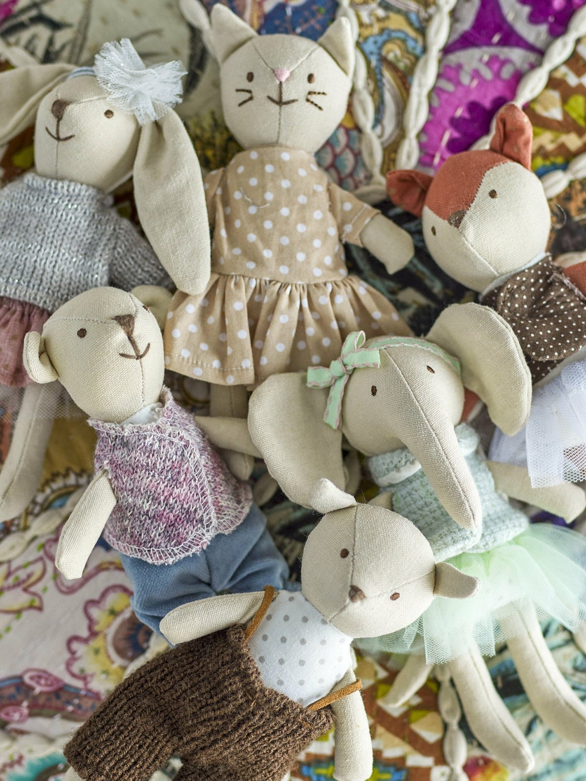 6 Peluches animaux en coton - Bloomingville Mini - The Cool Republic