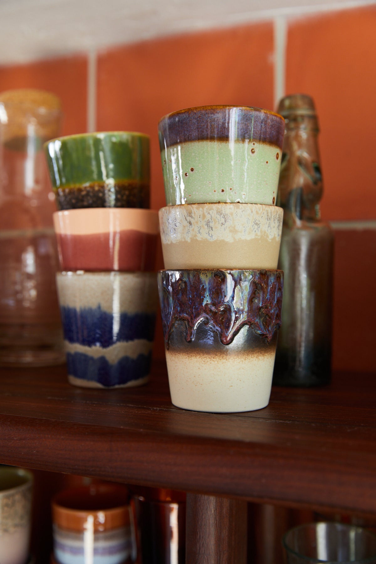 Tasses à café en grès coloré 7,5x8cm Grounding - HKliving
