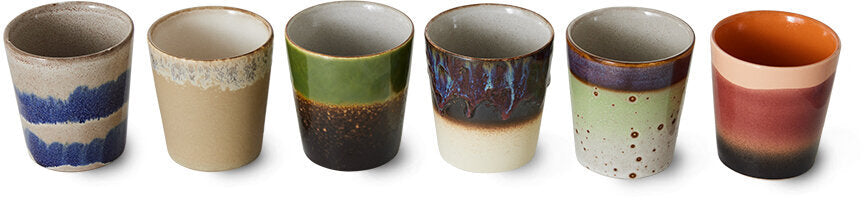 Tasses à café en grès coloré 7,5x8cm Grounding - HKliving