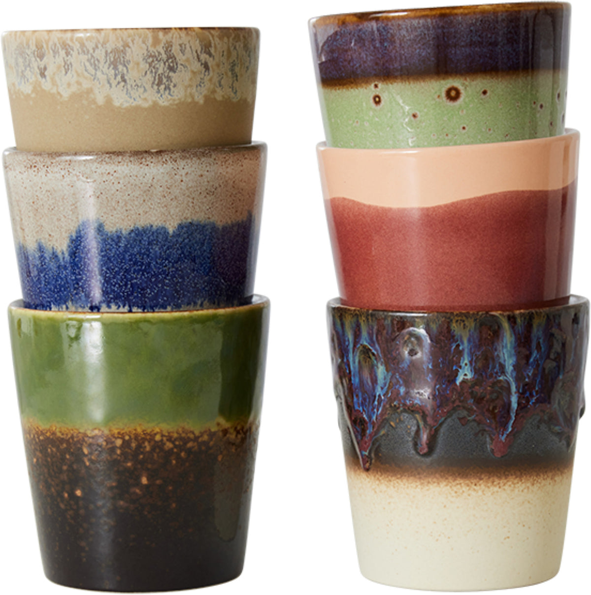 Tasses à café en grès coloré 7,5x8cm Grounding - HKliving