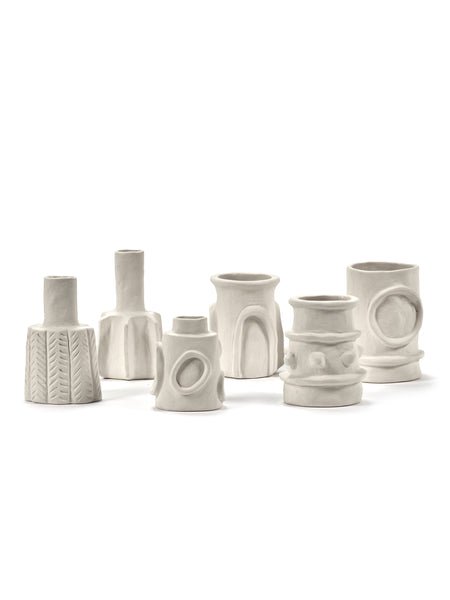 6 Vases en grès beige 10cm Molly - Serax - The Cool Republic