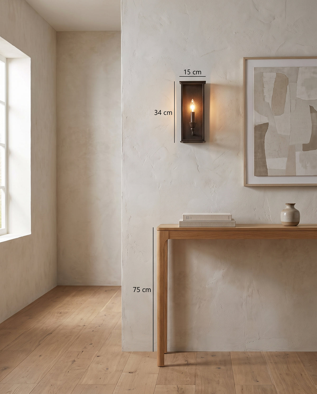 Applique murale en fer bronze vieilli 15x34cm Chauncey - Troy Lighting en situation