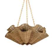 Suspension en textile feuille d'or ancienne 77x30cm Hayworth - Hudson Valley Lighting