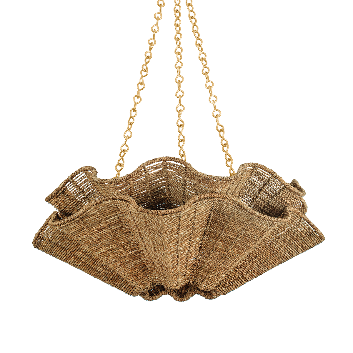 Suspension en textile feuille d'or ancienne 77x30cm Hayworth - Hudson Valley Lighting