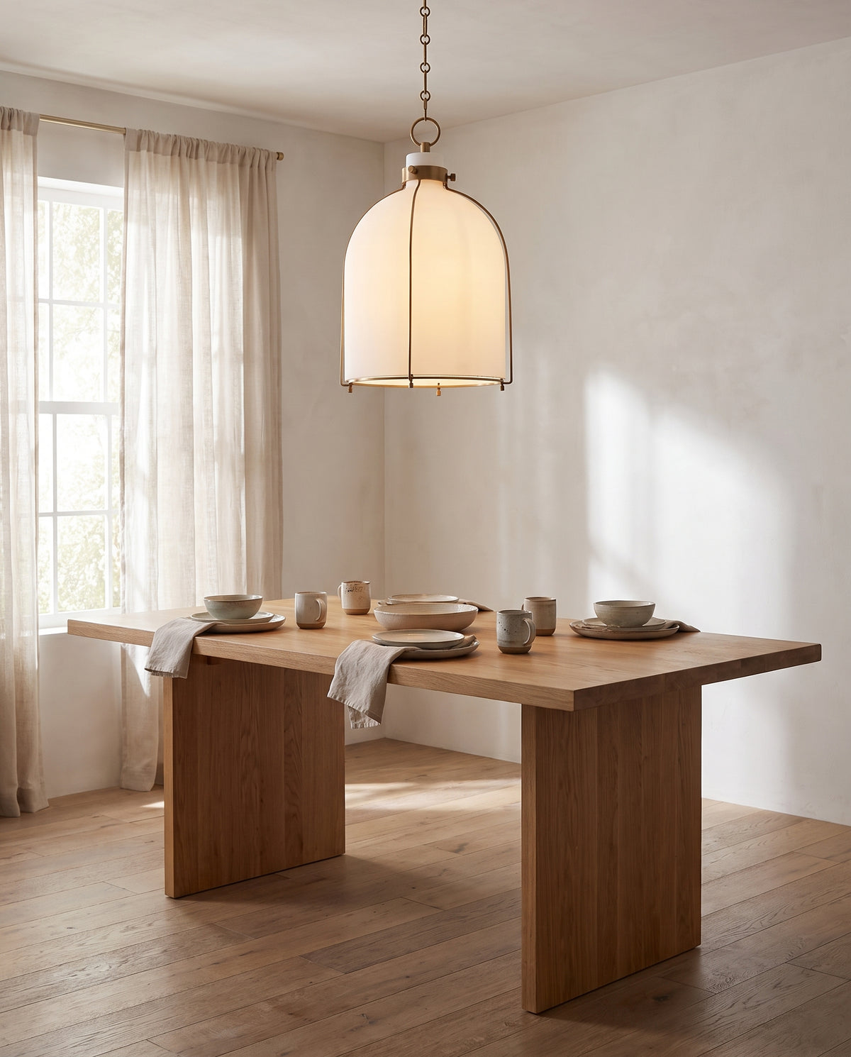Suspension en acier laiton vieilli 36x51cm Eldridge - Hudson Valley Lighting en situation