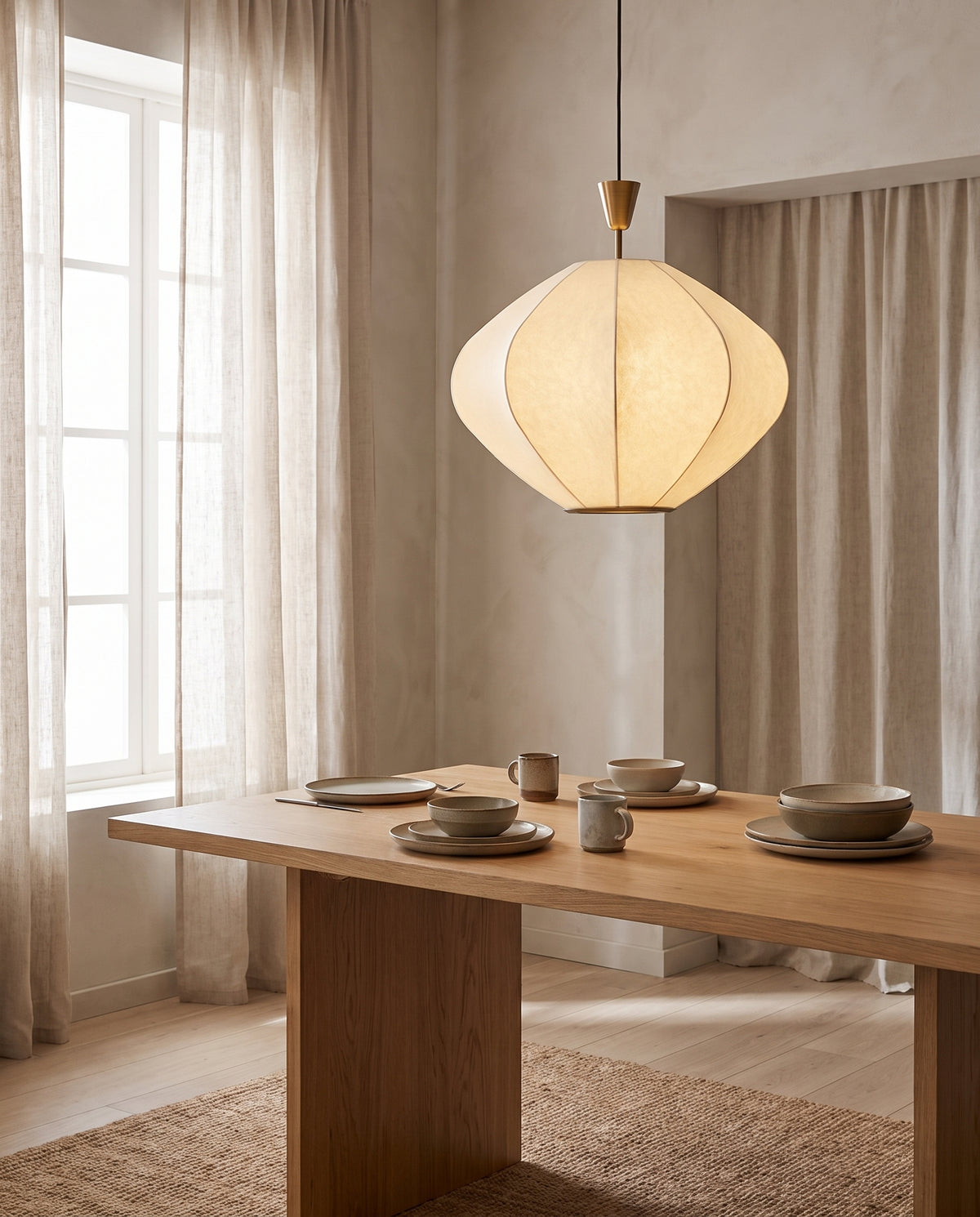 Pendant Light in Steel and Patinated Brass 56x55cm Arden - Troy Lighting en situation