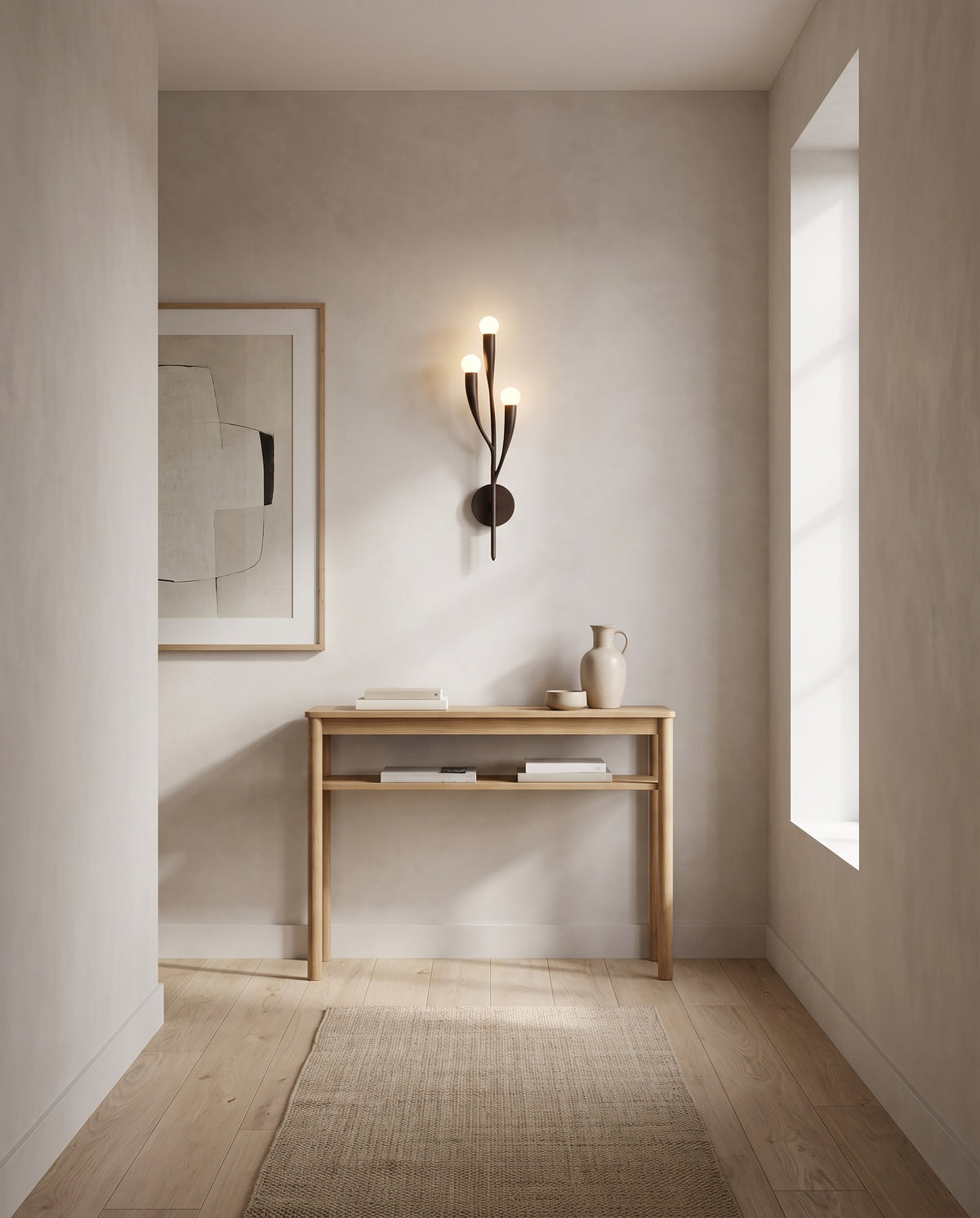 Applique murale en acier fer vieilli 15x62cm Labra - Hudson Valley Lighting en situation