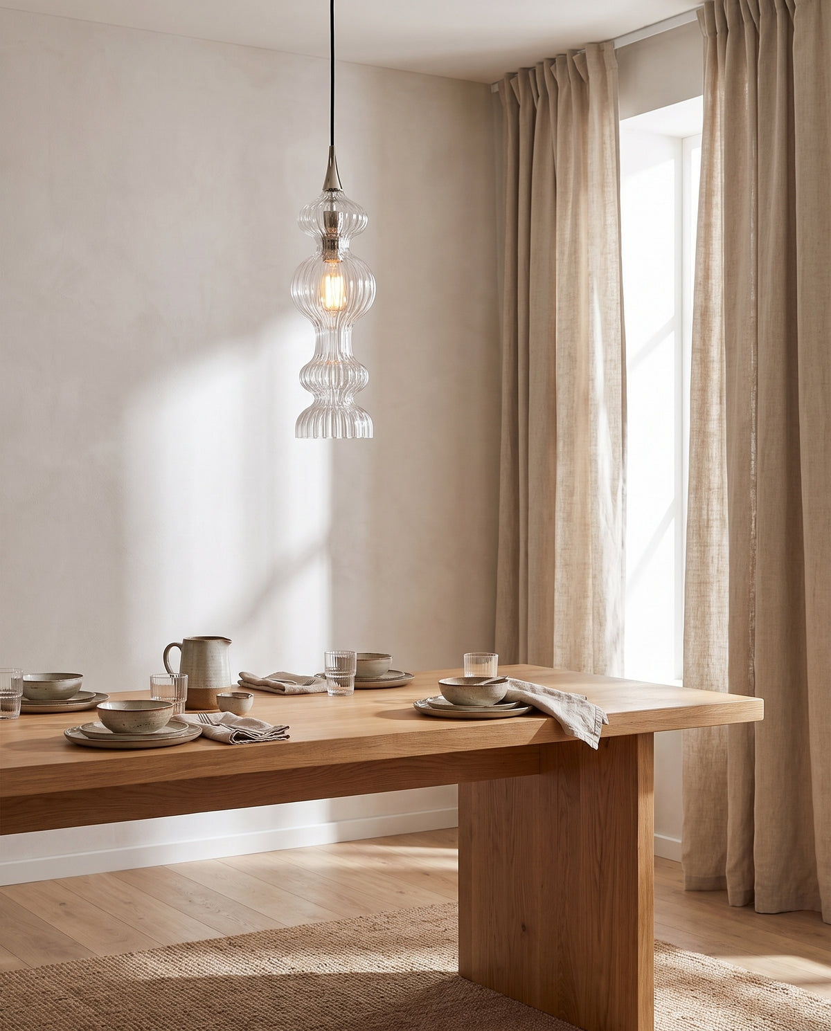 Suspension en acier nickel poli 15x52cm Pomfret - Hudson Valley Lighting en situation