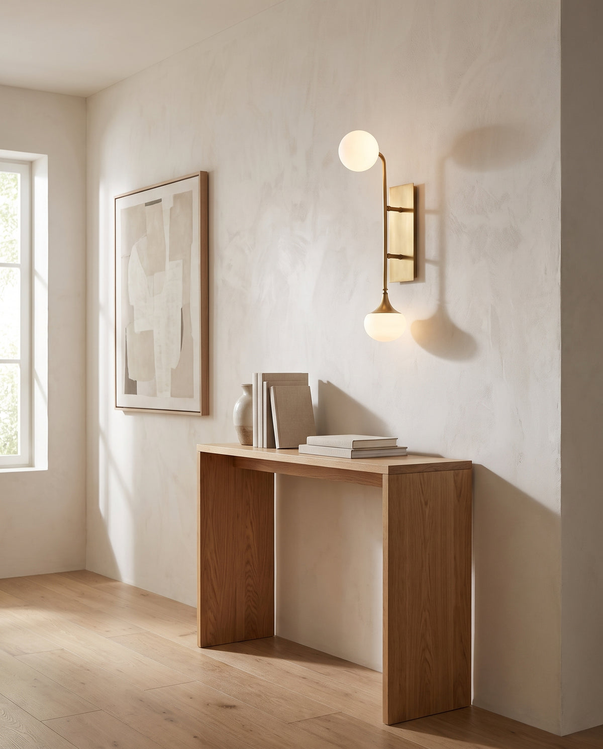 Applique murale en acier laiton vieilli 13x61cm Fleming - Hudson Valley Lighting en situation
