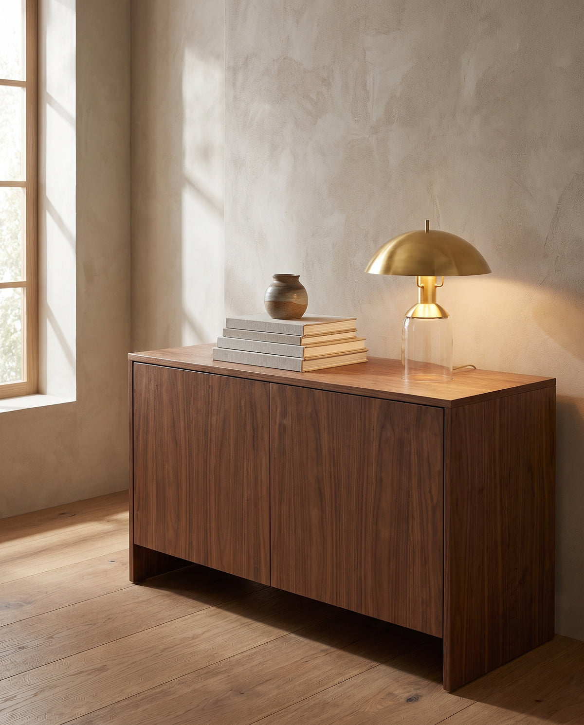 Table lamp in steel and aged brass 33x41cm Bayside - Hudson Valley Lighting en situation