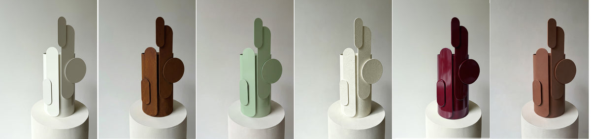 Vase sculptural en métal et verre effet corten 20cm Toty - Mademoiselle Jo — vue 5