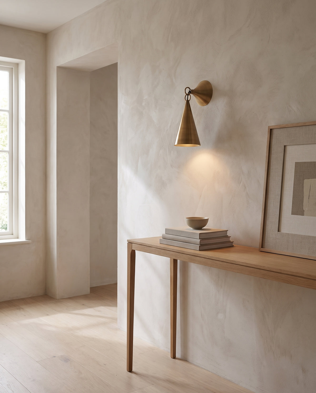 Applique murale en acier laiton patiné 12x30cm Midvale - Troy Lighting en situation