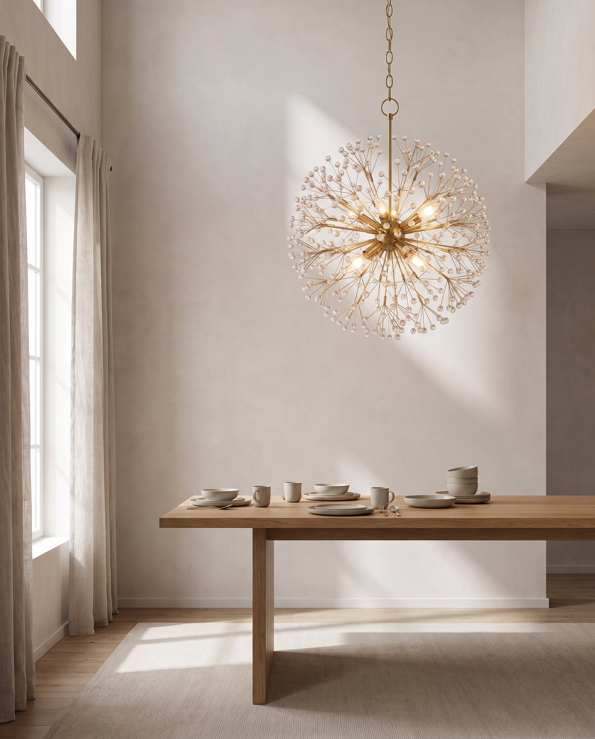 Suspension en acier laiton vieilli 51x61cm Dunkirk - Hudson Valley Lighting en situation