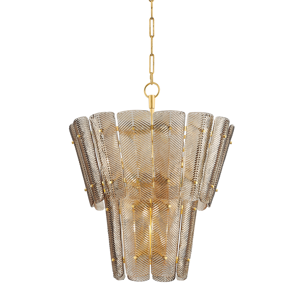 Suspension en acier feuille d'or ancienne 73x87cm Cassian - Hudson Valley Lighting