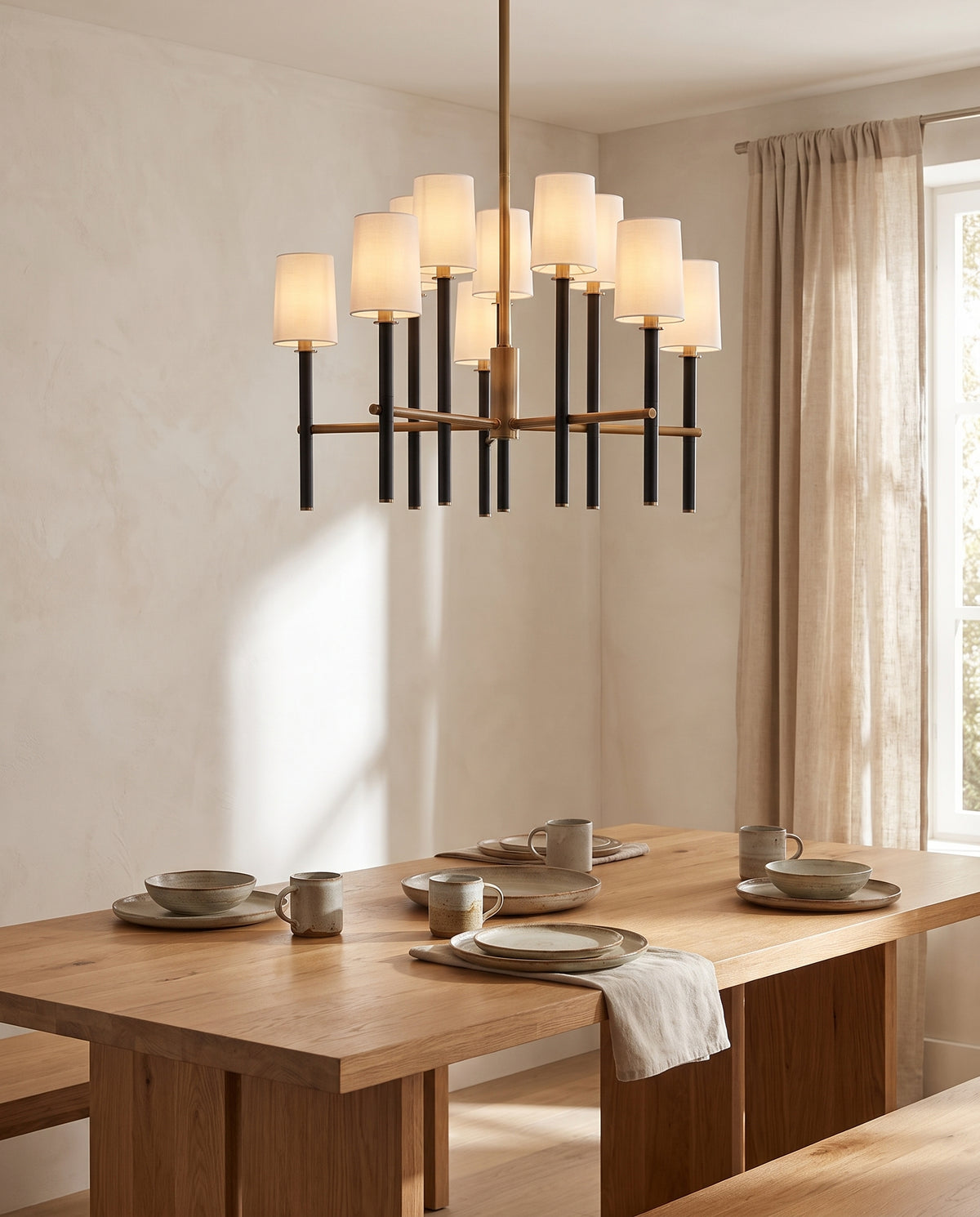 Suspension en fer laiton patiné 81x54cm Belvedere - Troy Lighting en situation