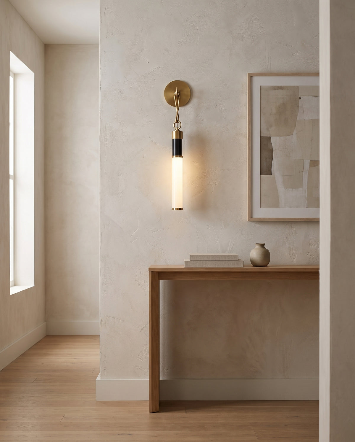 Applique murale en laiton laiton vieilli et bronze ancien 15x61cm Huntington - Hudson Valley Lighting en situation