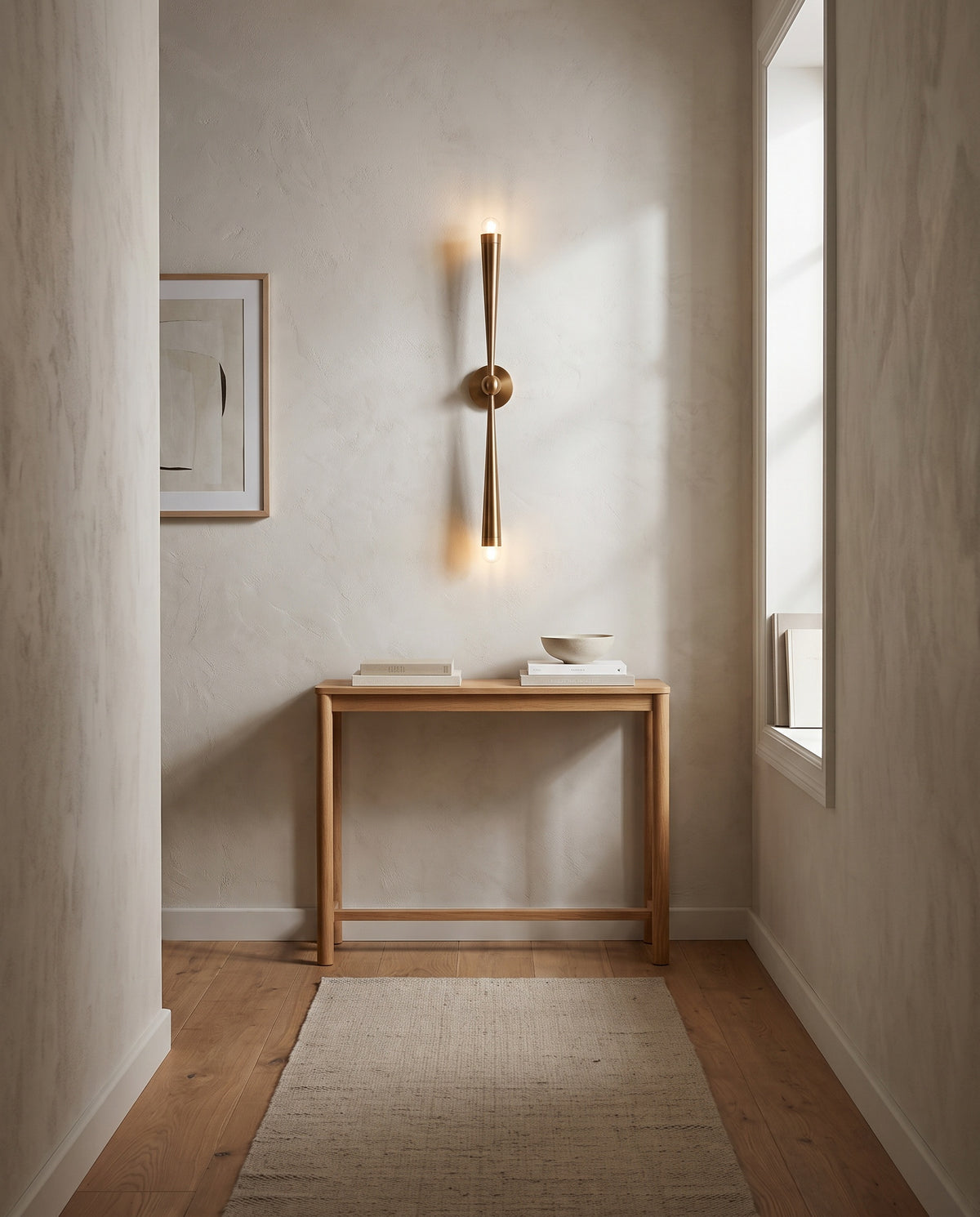 Applique murale en acier laiton patiné 12x86cm Keanu - Troy Lighting en situation