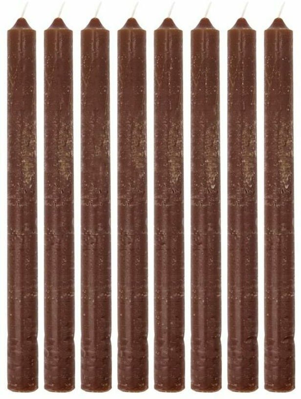 8 Bougies de table Rustic Wax Cognac - House Doctor - The Cool Republic