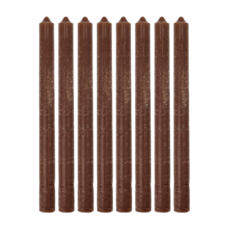 8 Bougies de table Rustic Wax Cognac - House Doctor - The Cool Republic