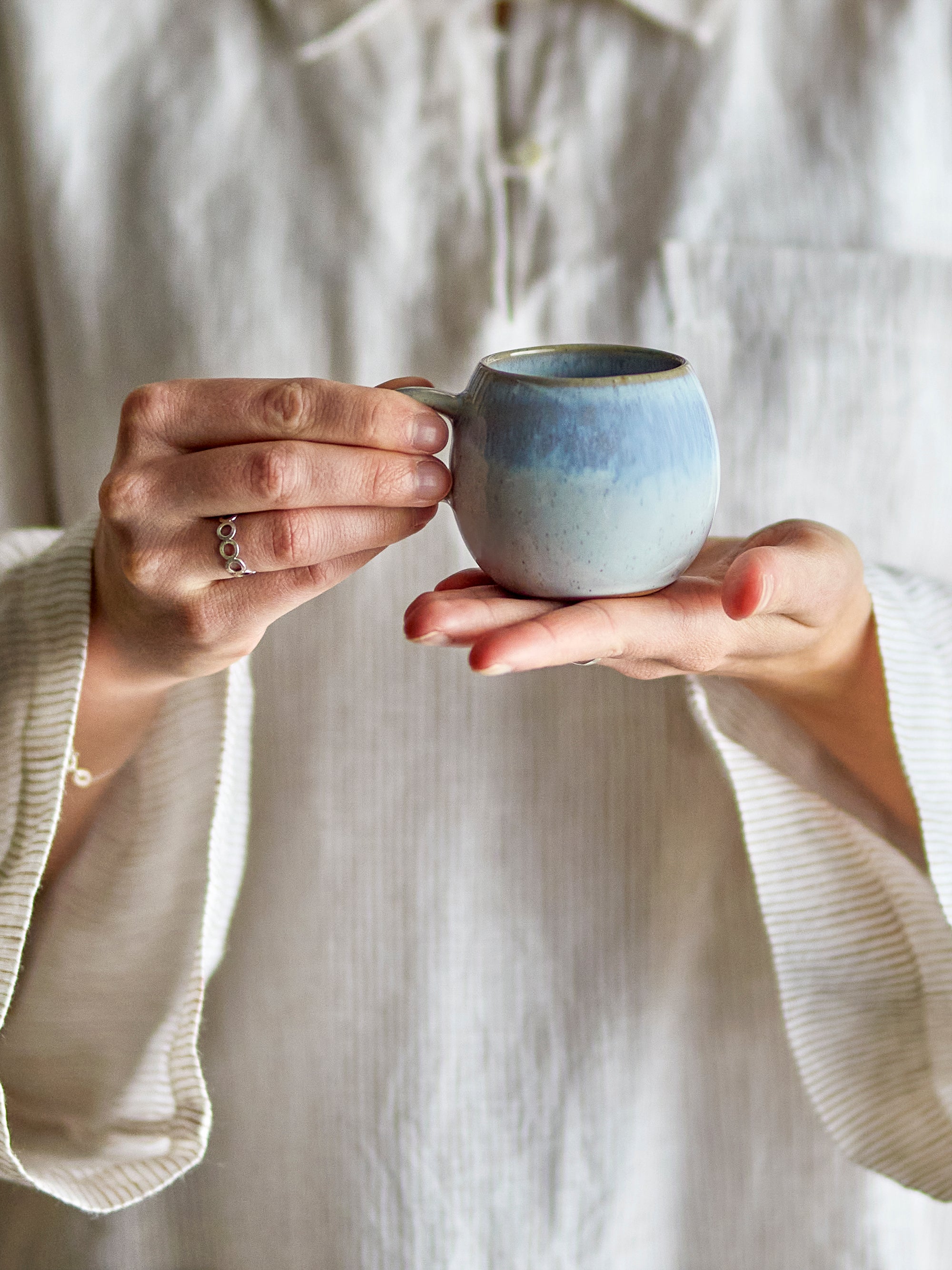 Tasse à expresso en grès bleu D7xH6 cm Paula - Bloomingville