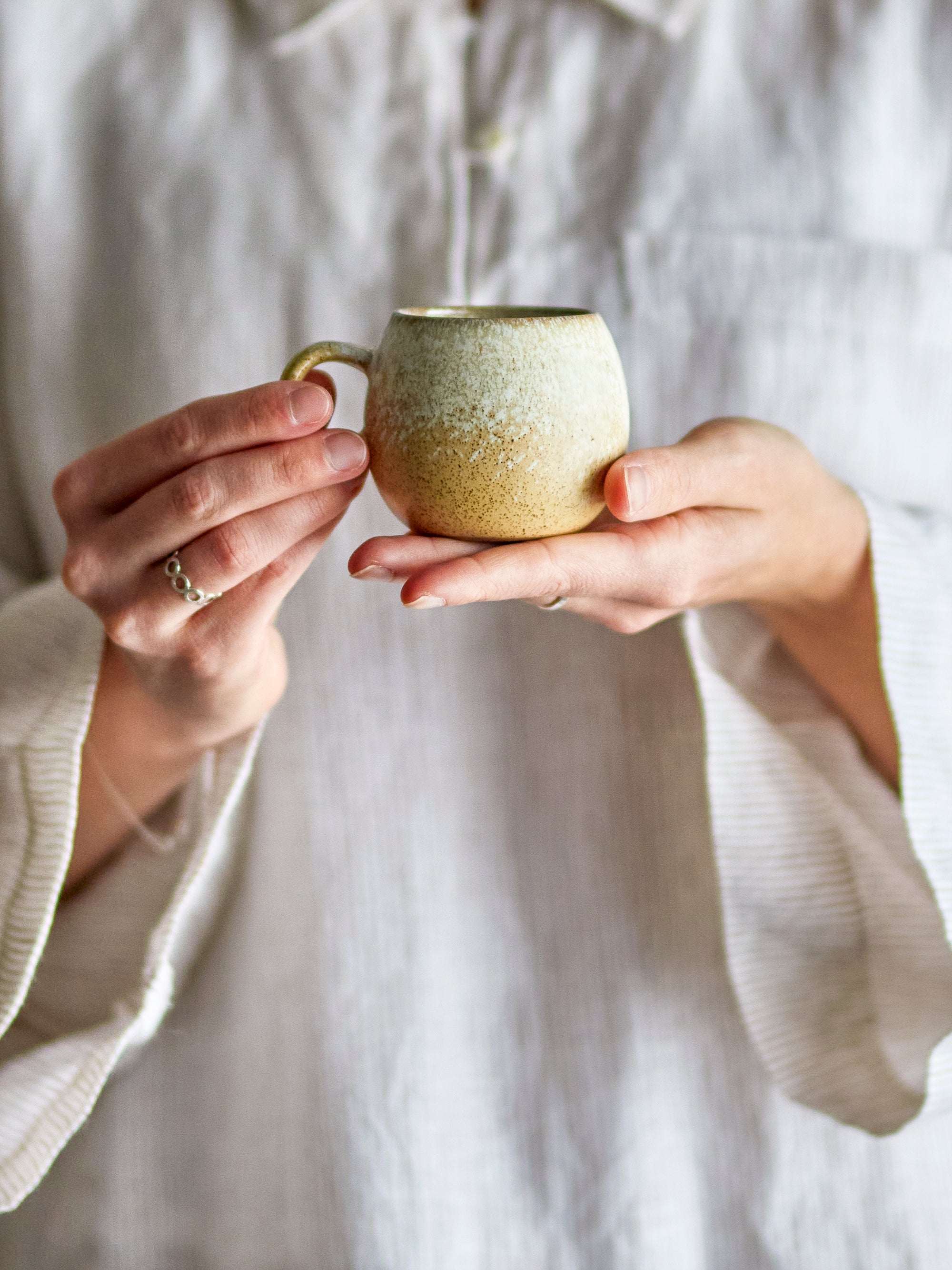 Tasse à expresso en grès naturel D7xH6 cm Paula - Bloomingville