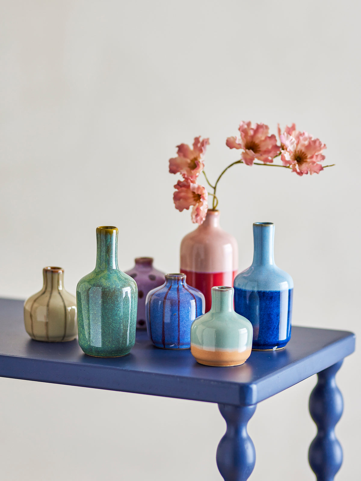 7 Multicolour Stoneware Vases 7 x 14 cm - Bloomingville