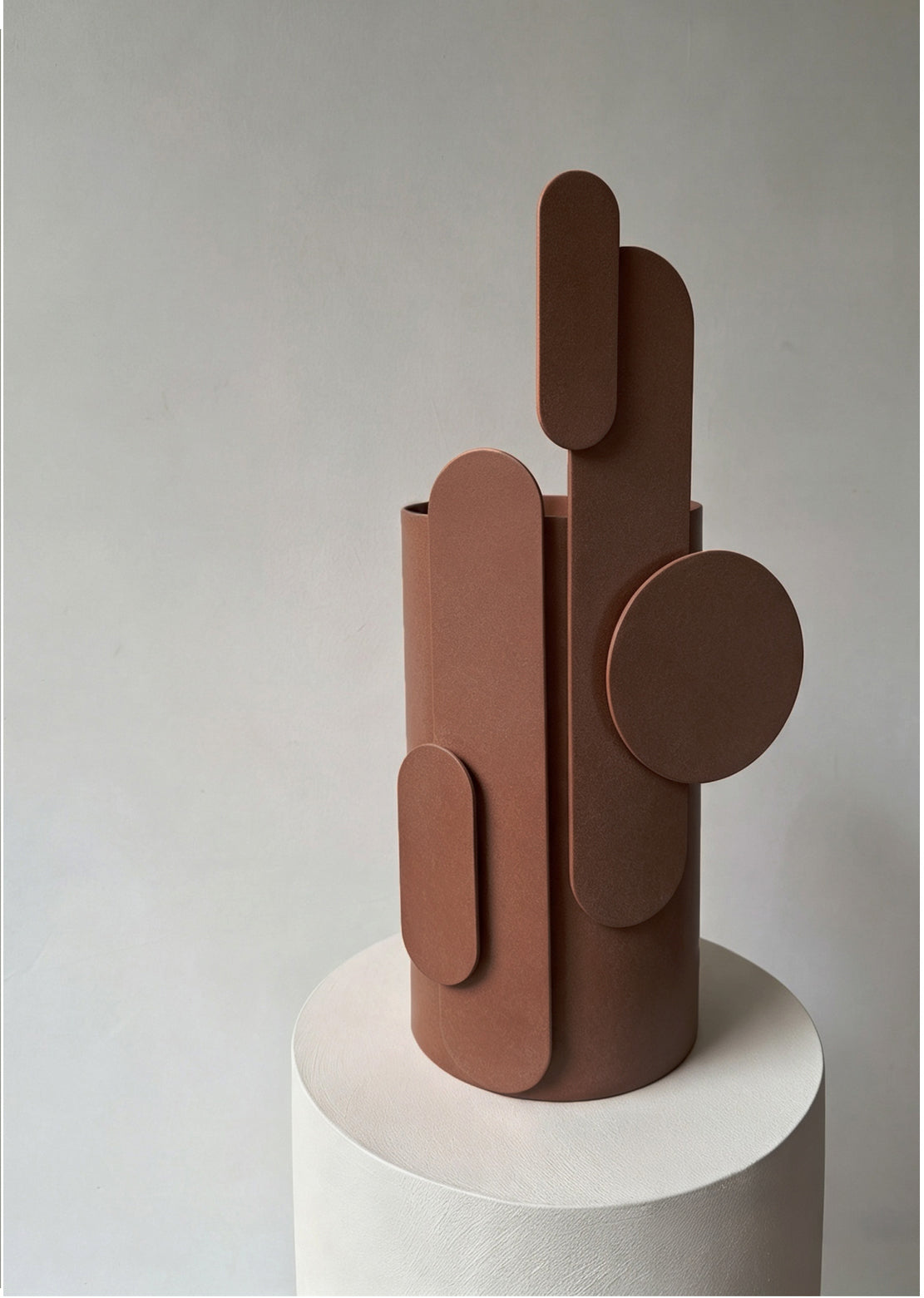 Vase sculptural en métal et verre effet corten 30cm Toty - Mademoiselle Jo — vue 3