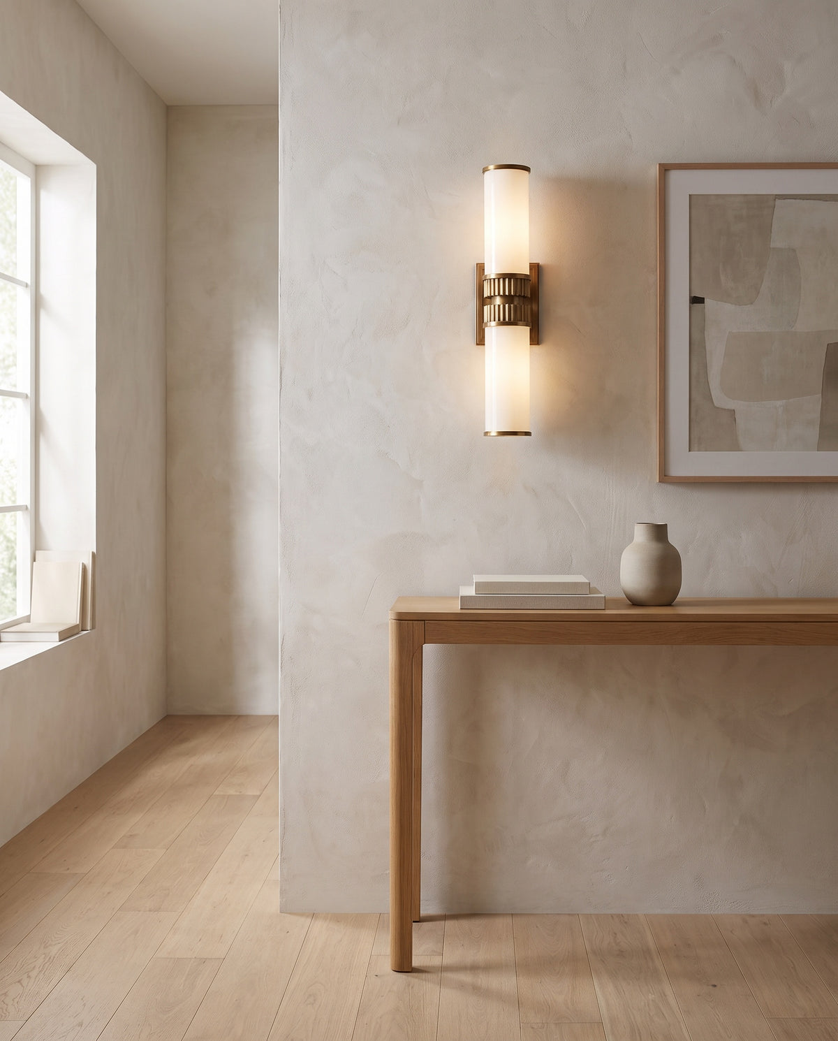 Applique de salle de bain en laiton laiton vieilli 13x53cm Harper - Hudson Valley Lighting en situation