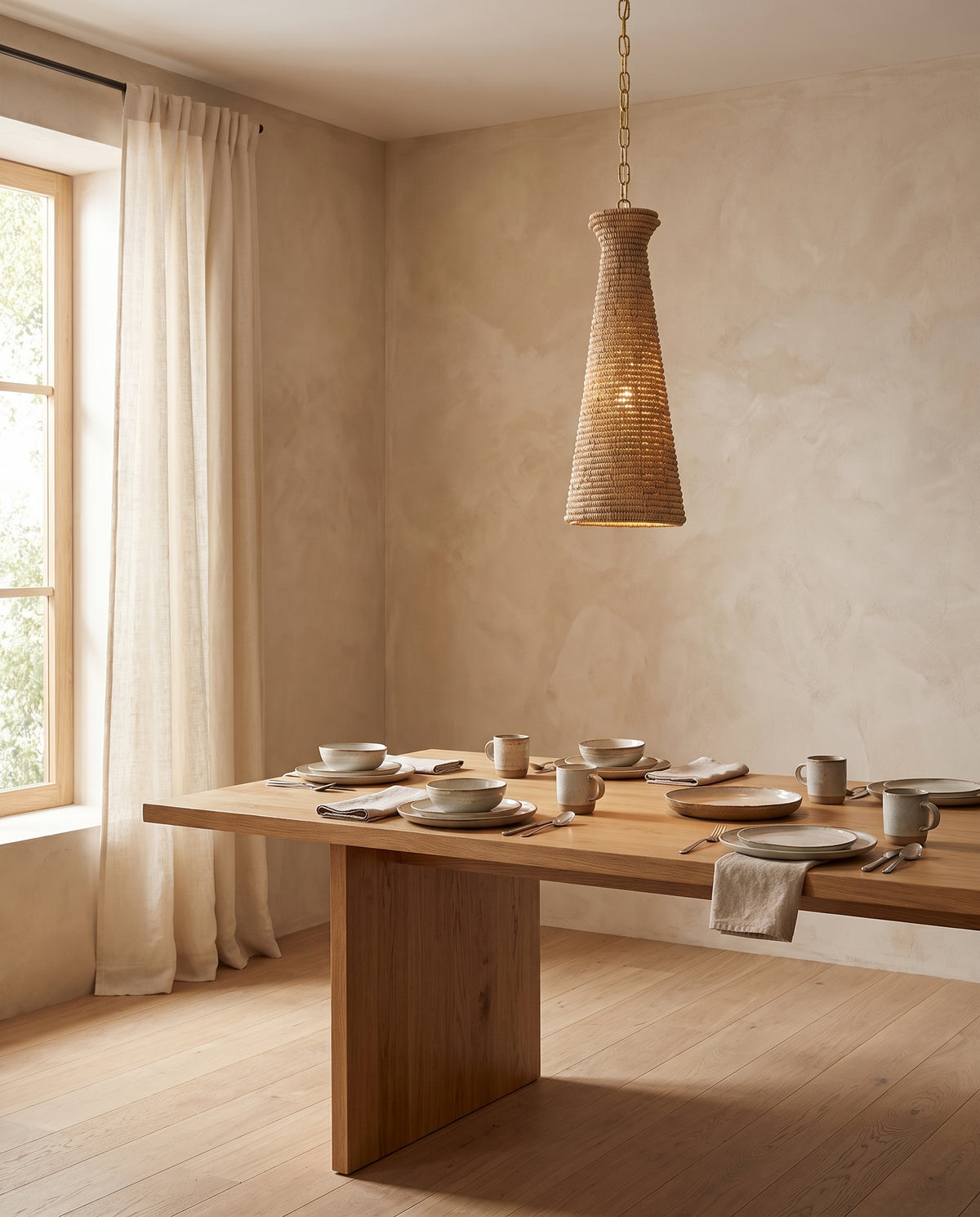 Suspension en textile feuille d'or ancienne 20x51cm Tallman - Hudson Valley Lighting en situation