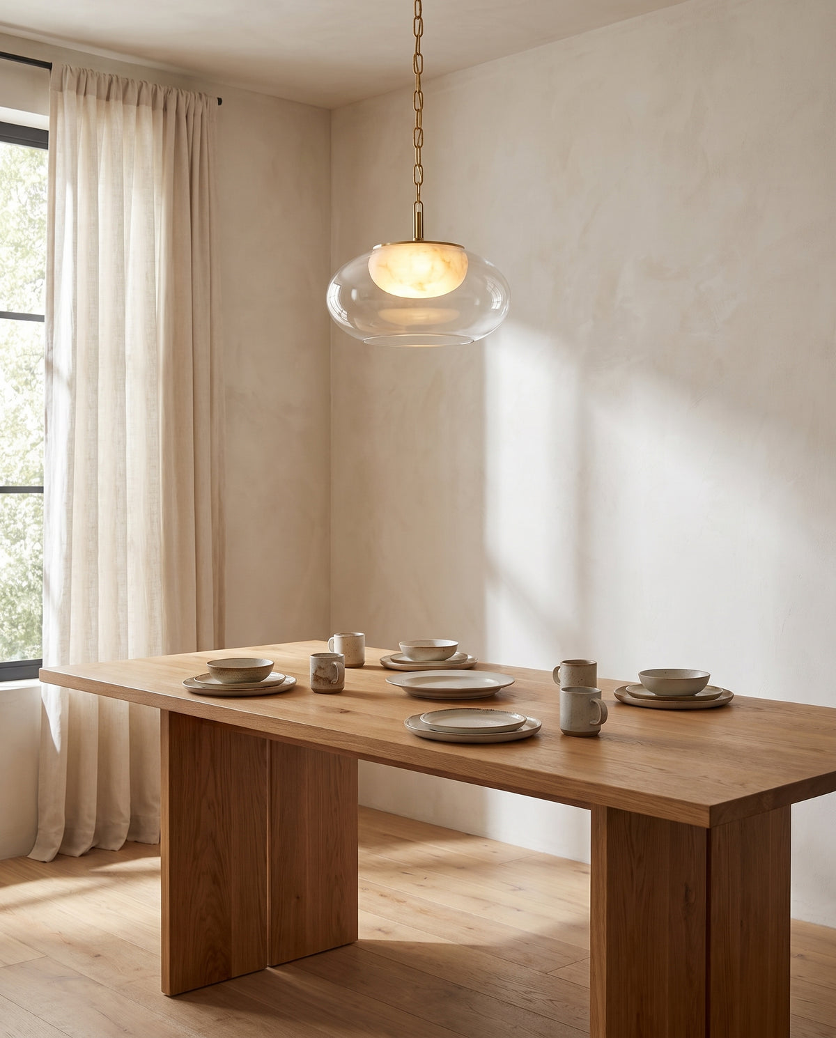 Suspension en acier laiton vieilli 43x32cm Moore - Hudson Valley Lighting en situation
