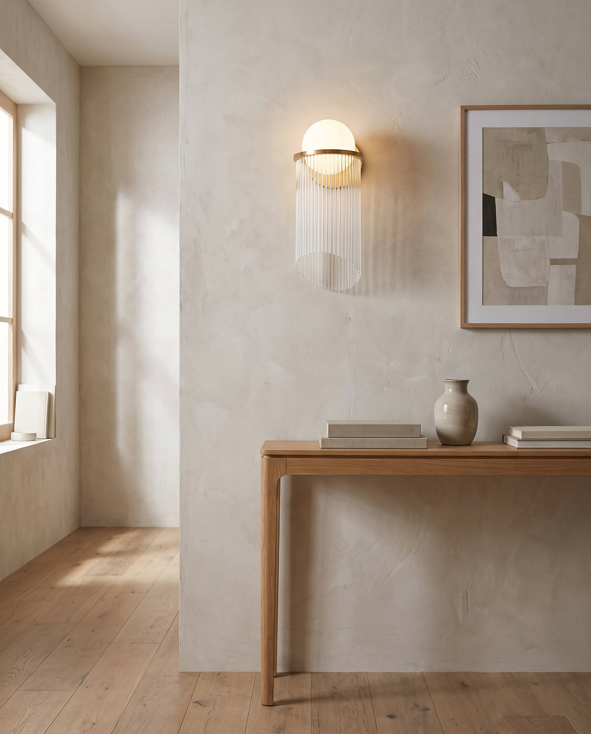 Applique murale en acier laiton vieilli 22x51cm Celestial - Corbett Lighting en situation