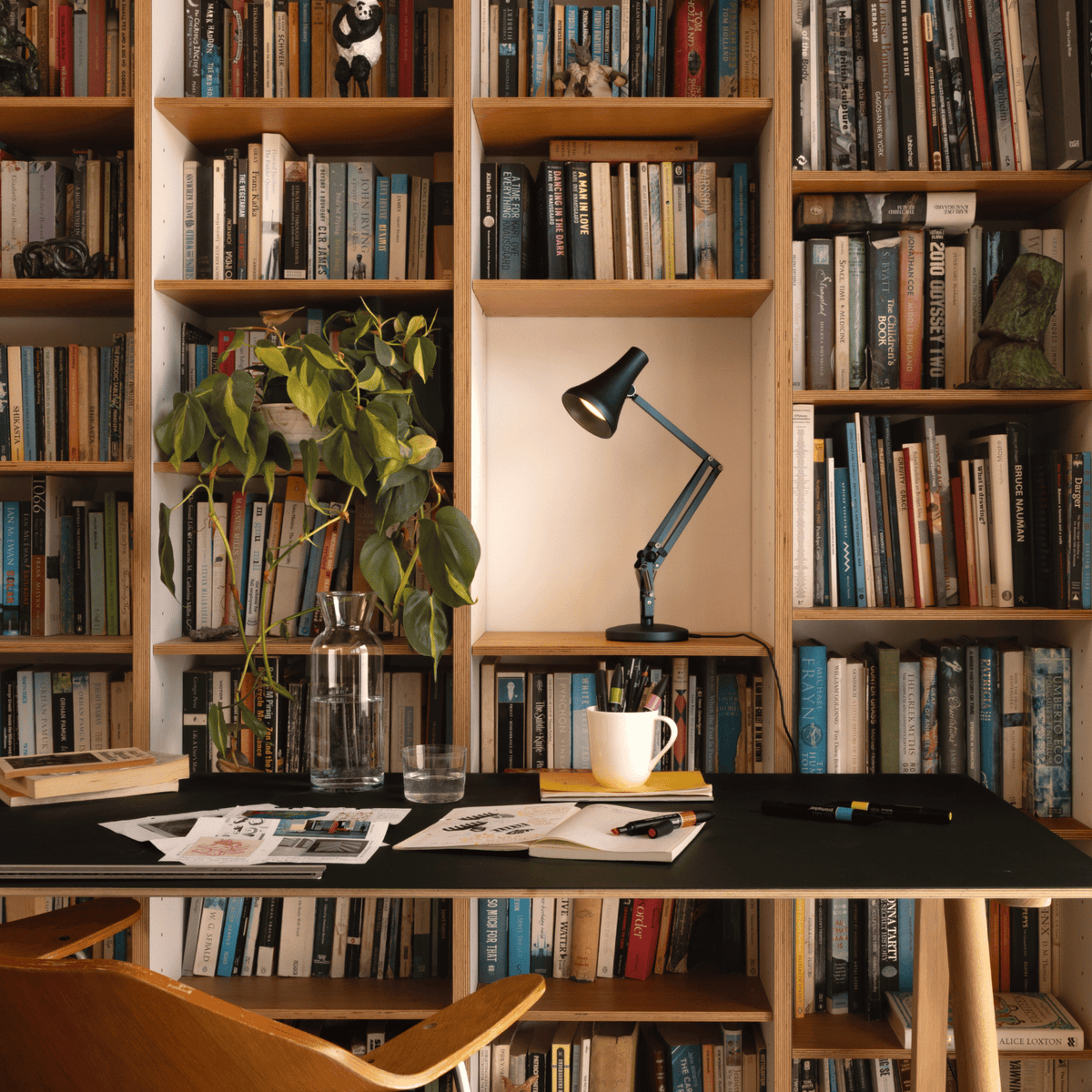 Lampe de bureau en acier bleu et gris Mini 90 - Anglepoise