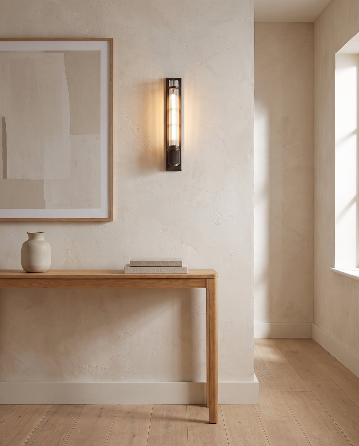 Applique murale en acier bronze ancien 6x39cm Shaw - Hudson Valley Lighting en situation