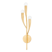 Applique murale en acier feuille d'or ancienne 15x62cm Labra - Hudson Valley Lighting
