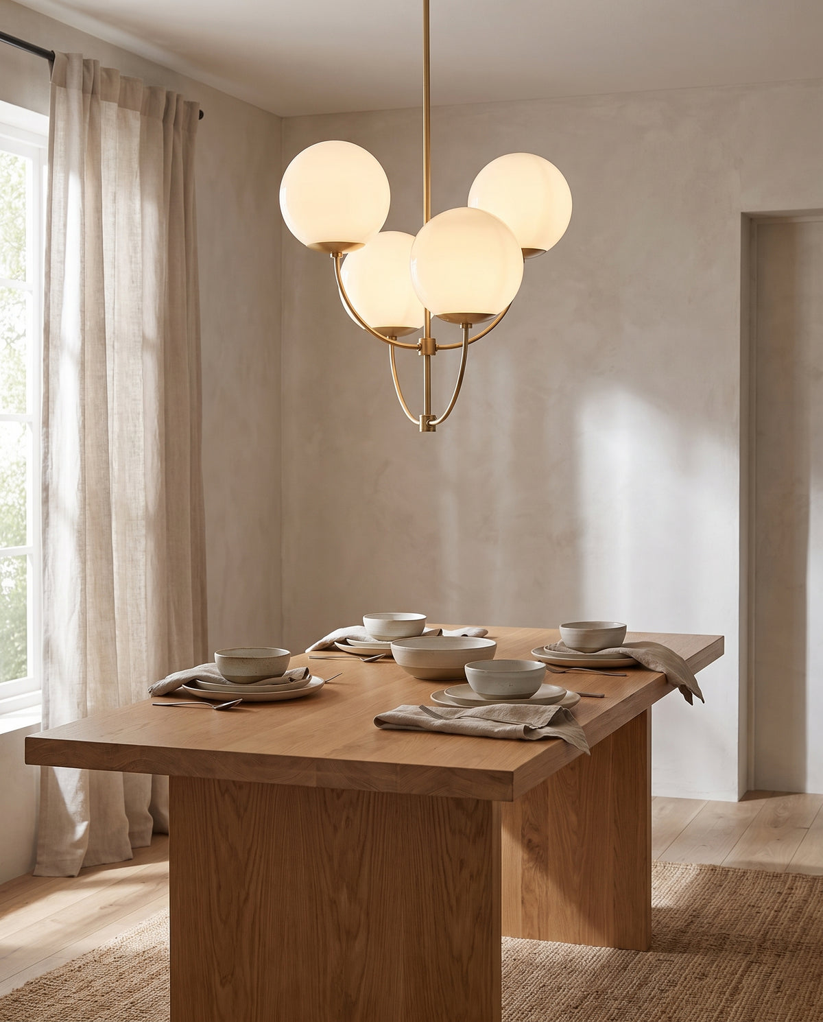 Suspension en acier laiton vieilli 76x70cm Carrie - Mitzi en situation