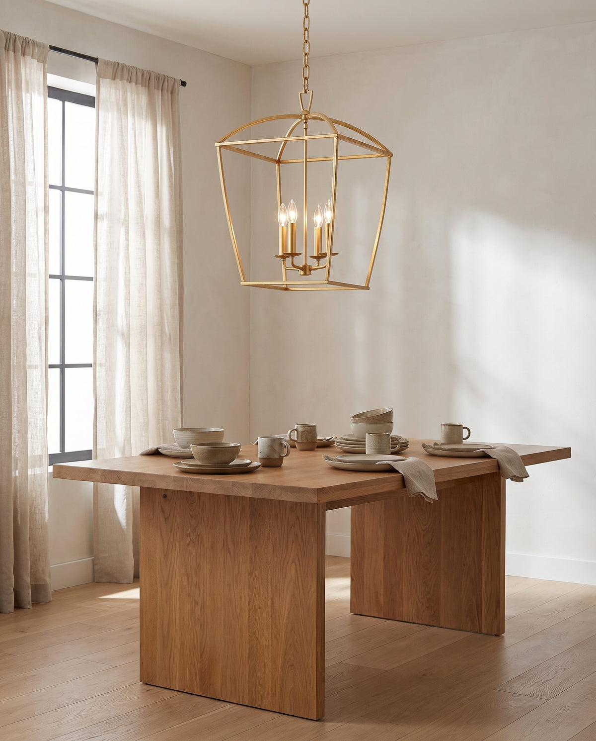 Suspension en acier feuille d'or 43x64cm Bryant - Hudson Valley Lighting en situation
