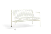 Palissade Garden Bench with Armrests Metal Cream - HAY