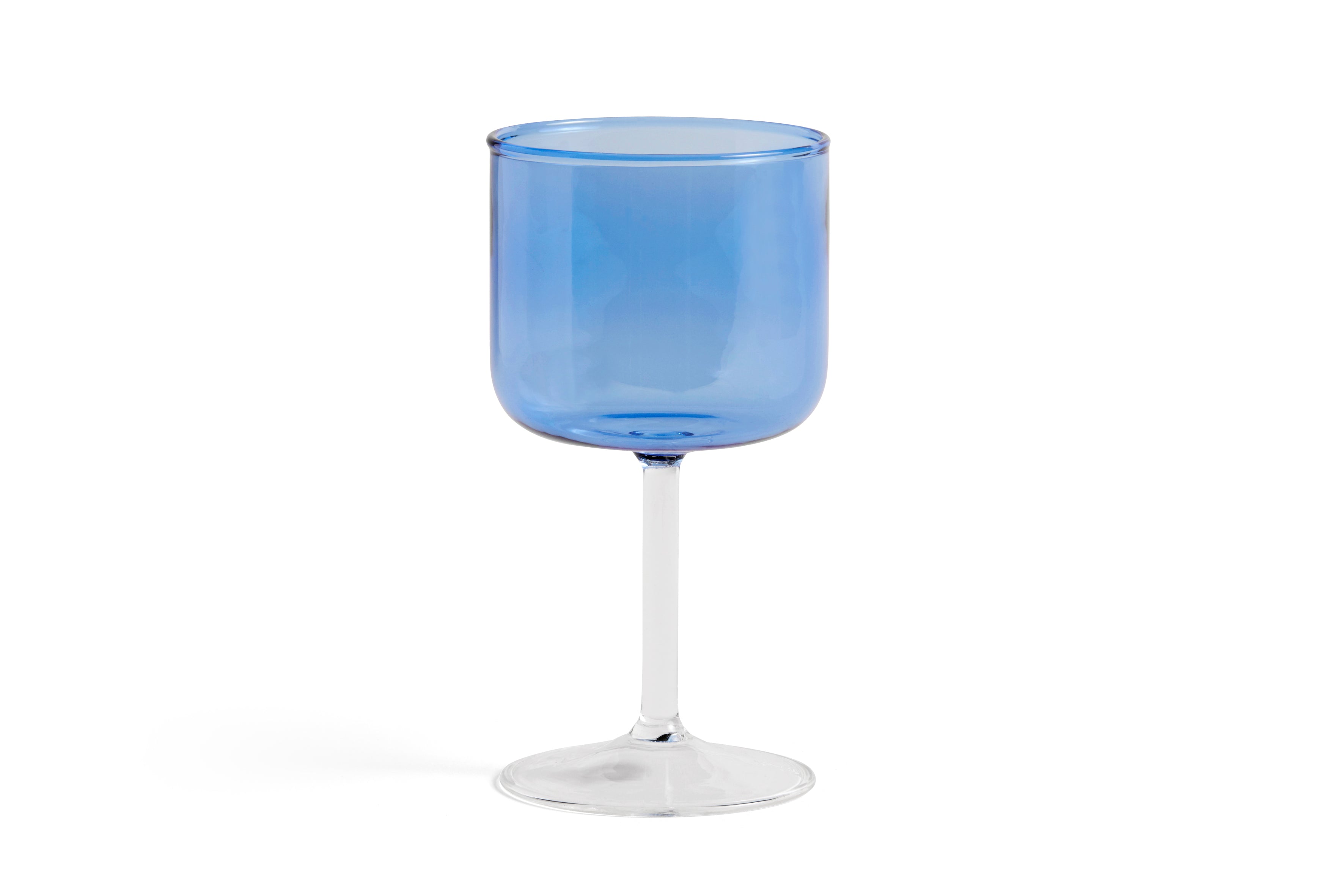 Juego de 2 copas de vino tintadas - Azul y transparente